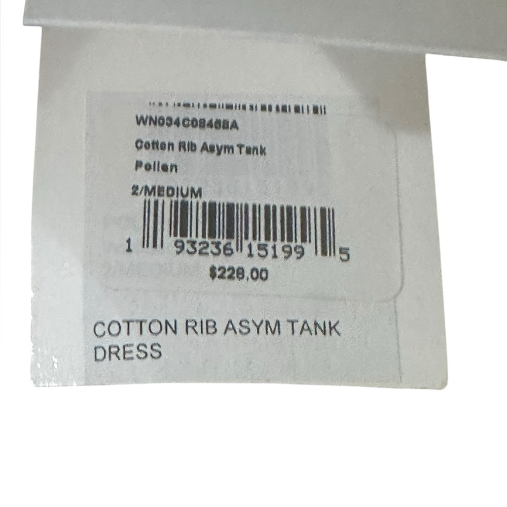 John Elliot Pale Yellow Cotton Ribbed Asymmetrical Tank Dress - Picture 8 of 15